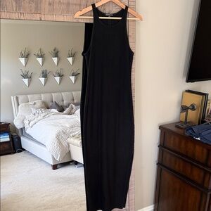 James Perse Elegant Black Sleeveless Halter Neckline Maxi Dress - Size 1 (Small)